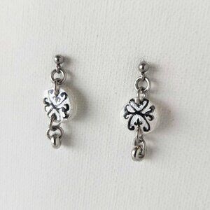 Vintage Victorian Gothic silver circle earrings